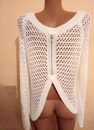 Белый свитер-сетка от guess, размер 125 фото