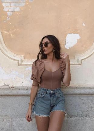 Базові джинсові шорти сині висока посадка коттон zara s m 38 4365/003