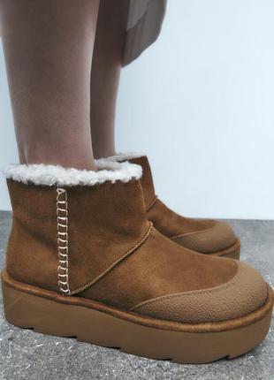 Zara ботинки женские на высокой платформе ugg