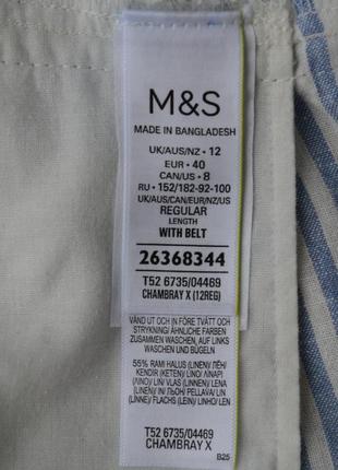 Льняной ромпер в полоску marks & spencer , лен, вискоза.9 фото