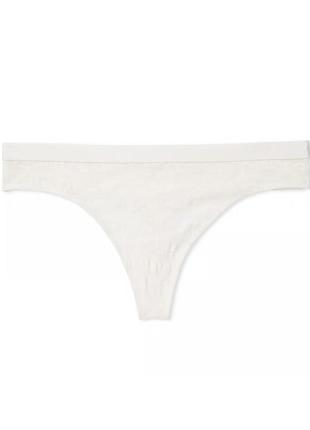 Белые кружевные стринги victoria’s secret pink