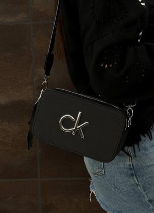 Calvin klein snapshot black, женская брендовая сумочка в стиле кал он клейн.