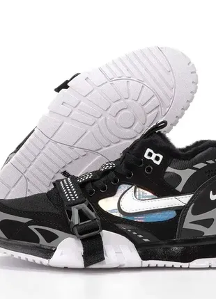 Nike air trainer 1 sp black черные зима winter ❄️ теплые зимние ботинки сапоги fur мех ☔️🌧🌤☀️
