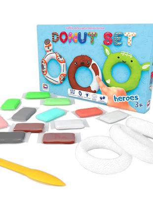 Набор для креативной лепки tm moon light clay donut set heroes легкий прыгающий пластилин - рус 70089