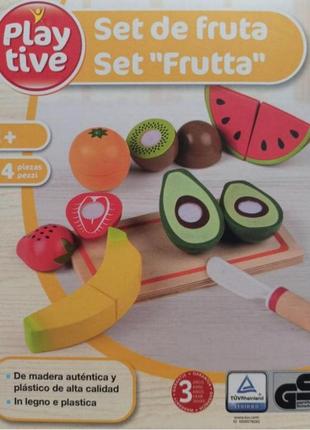Дерев'яний набір фрукти розвиваючі іграшки для малюків 2+ від  play tive німеччина