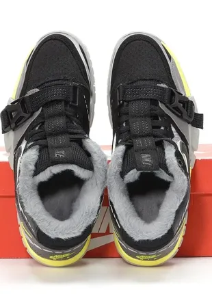 Кроссовки nike air trainer 1 sp black grey yellow черные с желтым зима winter ❄️ теплые зимние ботин7 фото