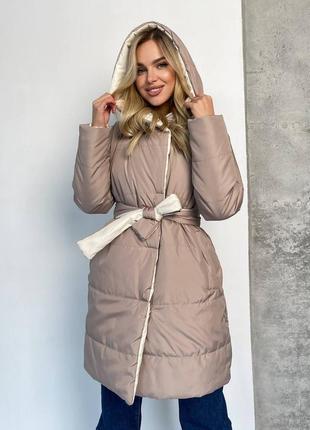 Женское двустороннее пальто
на два кольори зимове3 фото