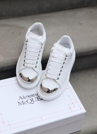 Кросівки mcqueen white metal( premium ) кросівки1 фото