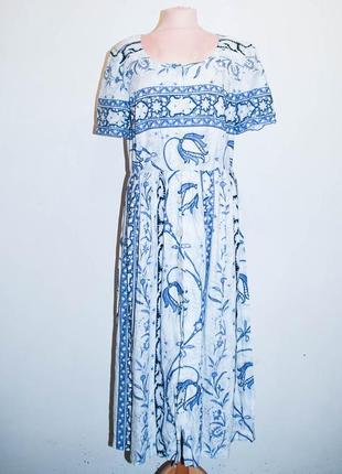 Платье халат халатом на пуговицах  натуральное винтаж винтажное с отрезной широкой  юбкой3 фото