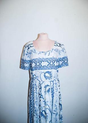 Платье халат халатом на пуговицах  натуральное винтаж винтажное с отрезной широкой  юбкой7 фото