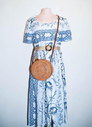 Платье халат халатом на пуговицах  натуральное винтаж винтажное с отрезной широкой  юбкой2 фото