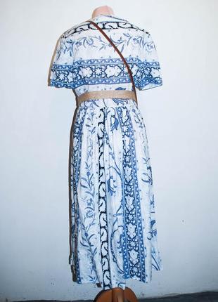 Платье халат халатом на пуговицах  натуральное винтаж винтажное с отрезной широкой  юбкой8 фото