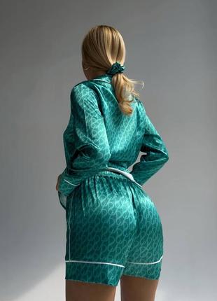 Женская пижама с шортиками ❤️ базовая женская пижама ❤️ шелковая пижама 💗 пижама на подарок 🌸2 фото