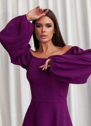 Фиолетовое ретро платье с разрезом2 фото