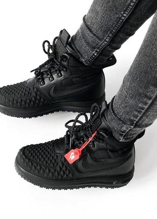 Nike lunar force 1 duckboot black зима winter ❄️ теплі зимові черевики чоботи fur хутро ☔️🌧🌤☀️