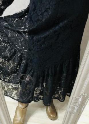 Новое превосходное чёрное гипюровое миди платье 50-54 р h&m5 фото