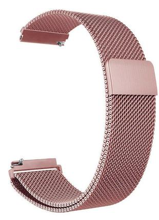 Ремешок для часов milanese magnetic универсальный. миланская петля 18 мм розовый1 фото