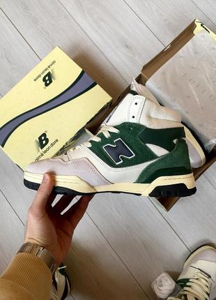 New balance 650 mid green мех/полоские зимние кроссовки/человечи зимние кроссовки4 фото