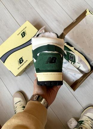 New balance 650 mid green мех/полоские зимние кроссовки/человечи зимние кроссовки5 фото