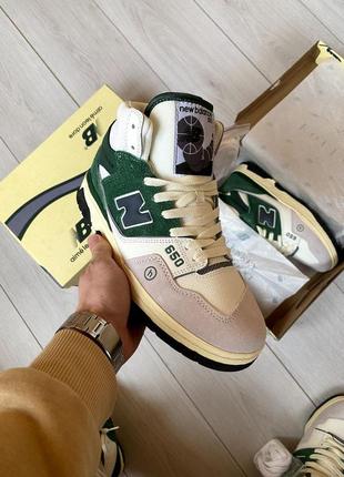 New balance 650 mid green мех/полоские зимние кроссовки/человечи зимние кроссовки