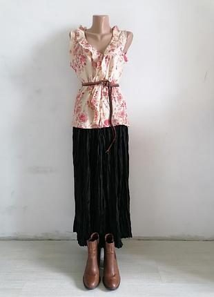 🌿льняной бежевый топ в цветочный принт в стиле бохо ☘️ блуза в кремово-пастельных оттенках