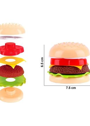 Дитяча іграшка "гамбургер-пірамідка" технок 8690txk, 7 деталей4 фото