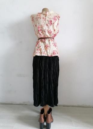 🌿льняной бежевый топ в цветочный принт в стиле бохо ☘️ блуза в кремово-пастельных оттенках4 фото