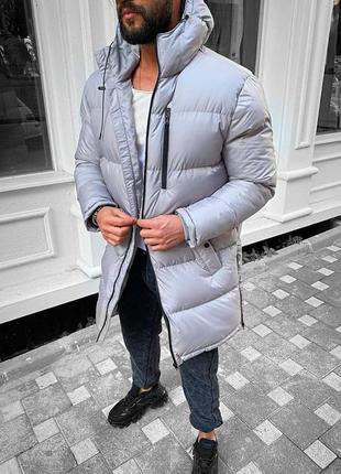 Мужская зимняя куртка серая