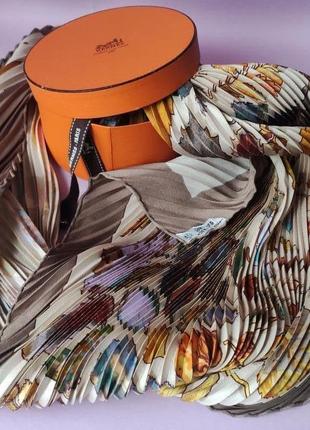 Шелковый платок hermes с осенним принтом.2 фото