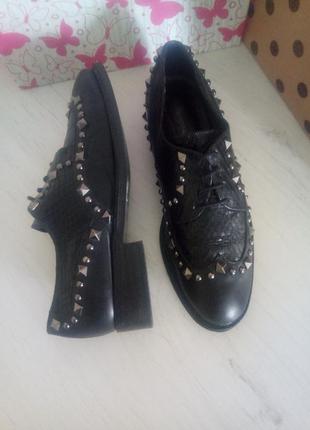 Туфлі оксфорди, повністю шкіряні