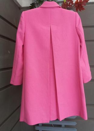 Розовое пальто с драпом zara3 фото