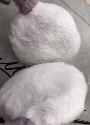 Наушники плюшевые мягкие махровые меховые тёплые теплые зимние с ушками ушами мишки фиолетовые женские детские3 фото