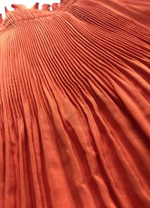 Яркая оранжевая юбка плиссе h&amp;m5 фото