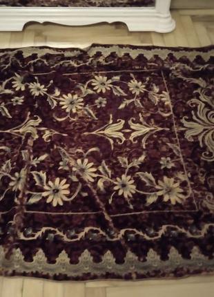 Велюровый красивый комплект платье, штаны и шаль, индийский наряд, р 147 фото