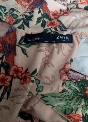 Изысканная блуза гольф в цветочный принт с птичками от zara7 фото