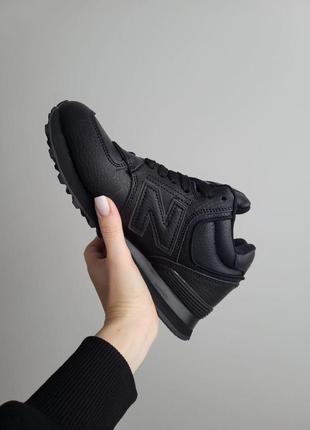 Кросівки утеплені new balance 574 black (рр 37-41)