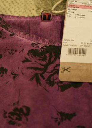 Хлопковое натуральное  платье  с рукавомпринт цветы фиолетовое7 фото