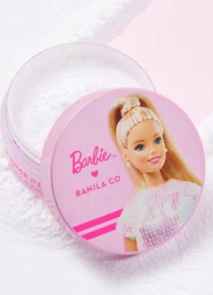 Рассыпчатая бесцветная пудра banila co prime primer finish powder set barbie edition3 фото