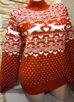 Новорічний светер з оленями4 фото