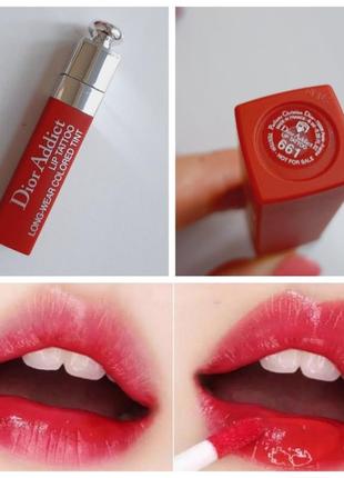dior addict lip tattoo long wear colored tint 451 natural coral 1860
