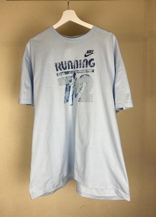 Винтажная футболка nike running vintage xxl с большим логотипом