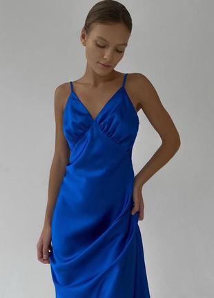 Стильное женственное платье миди длинное в бельевом стиле шелк5 фото
