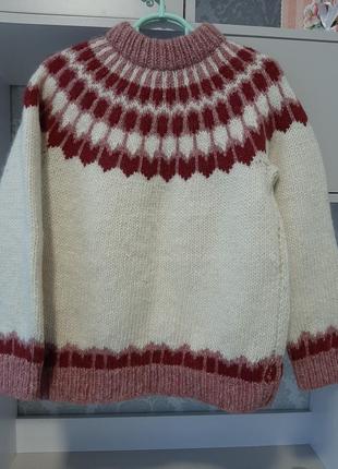 Шерстяной свитер ручной работы3 фото