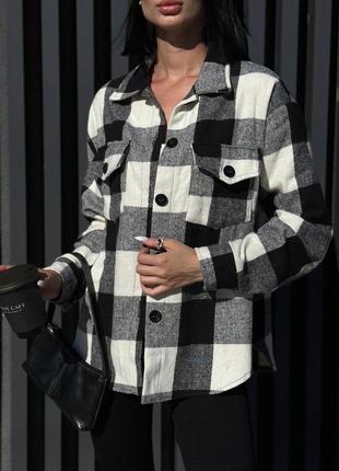 ‼️кашемировая рубашка в клетку в стиле оверсайз!!️