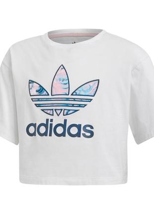 Хлопковая футболка топ с логотипом от adidas1 фото