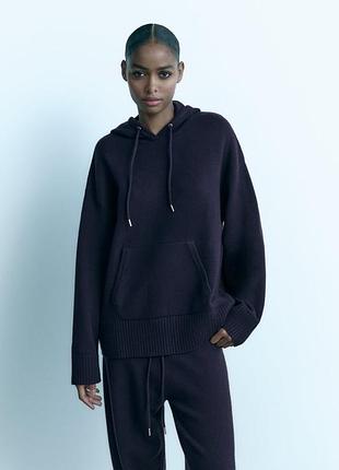 Худи женское zara, цвет синий😍 свитшот кофта свитер новая коллекция