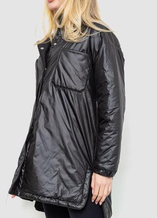 Куртка жіноча демісезонна вільного крою, колір чорний5 фото