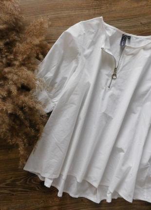 Бавовняна широка біла блузка з попліну від rainbow італія