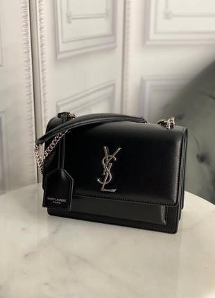 Стильная кожаная сумка люкс в стиле ysl sunset yves saint laurent