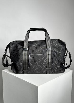 burberry black monogram recycled polyester jacquard holdall 3600 141057176